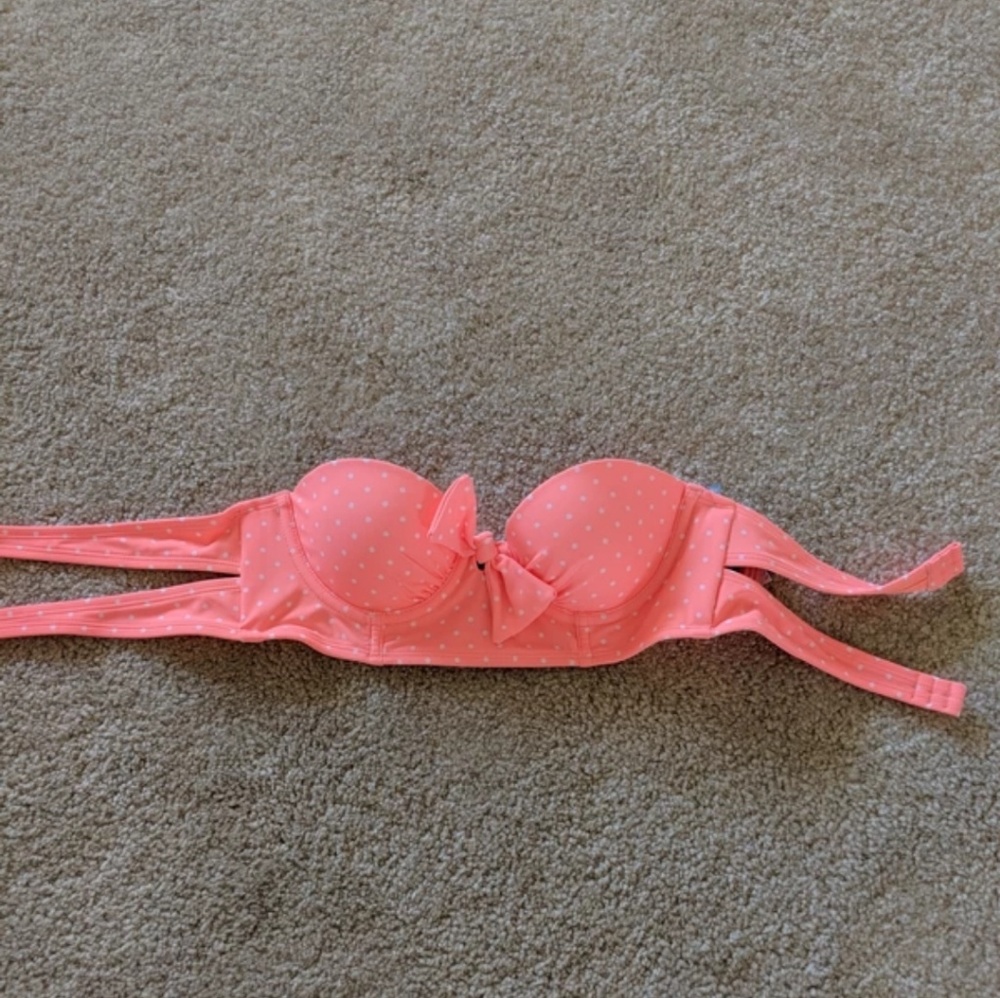 Pink Polkadot swim top NWT
